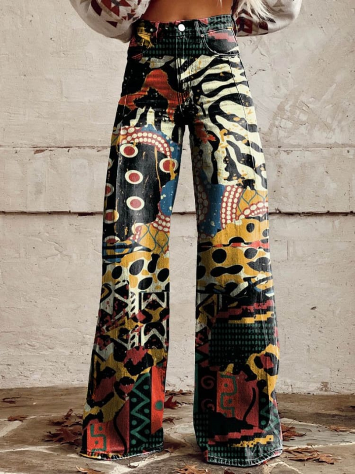Felicity - Artistic Print Wide-Leg Pants
