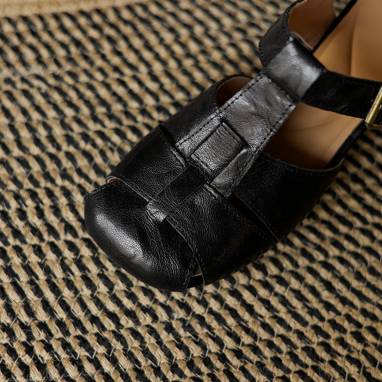 Carmen | Woven Closed-Toe Block-Heel Sandals