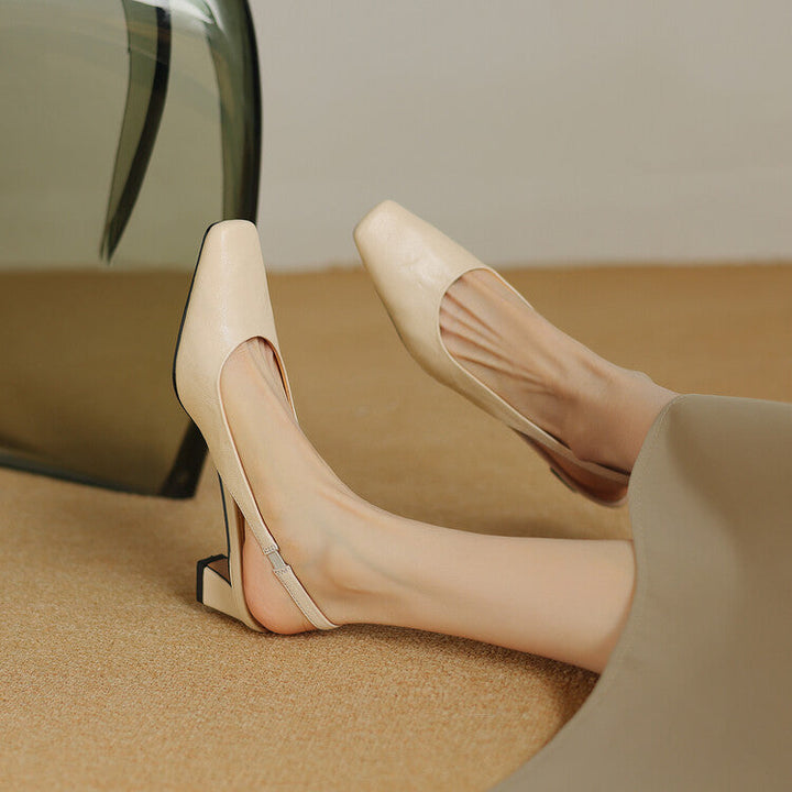 Viola | Block-Heel Slingback Court Shoes