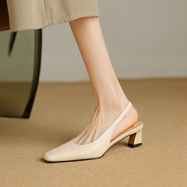 Viola | Block-Heel Slingback Court Shoes