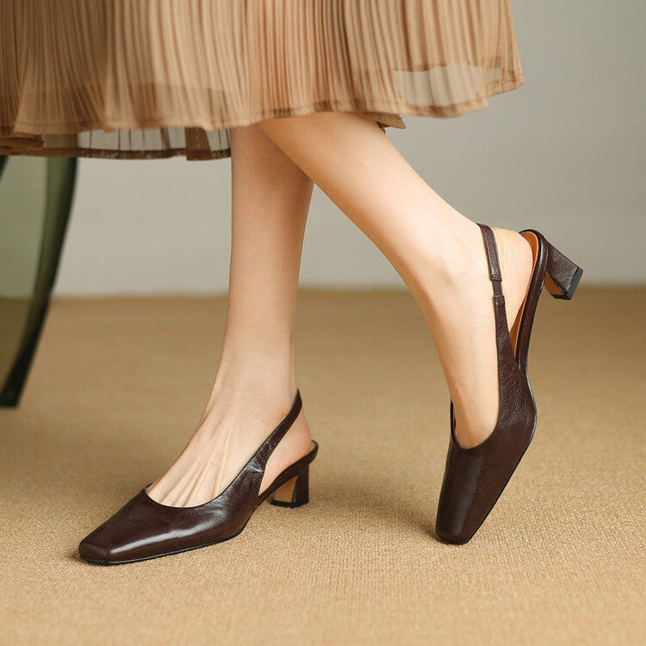 Viola | Block-Heel Slingback Court Shoes