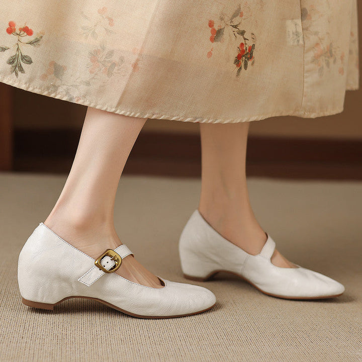 Ada | Round-Toe Buckle-Strap Mary Jane Flats