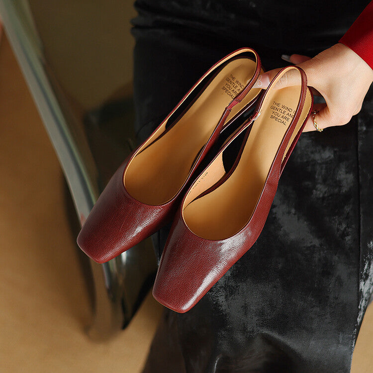 Viola | Block-Heel Slingback Court Shoes