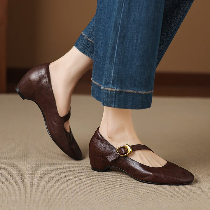 Ada | Round-Toe Buckle-Strap Mary Jane Flats