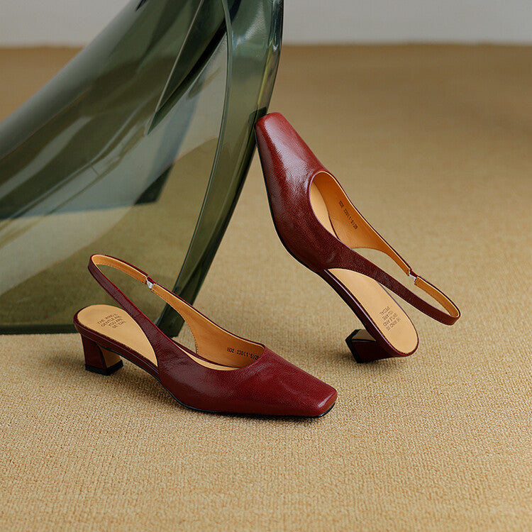 Viola | Block-Heel Slingback Court Shoes