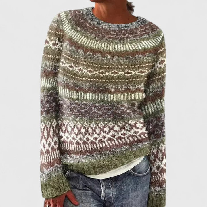 Elise | Nordic Knit Round-Neck Sweater