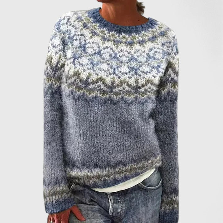 Elise | Nordic Knit Round-Neck Sweater