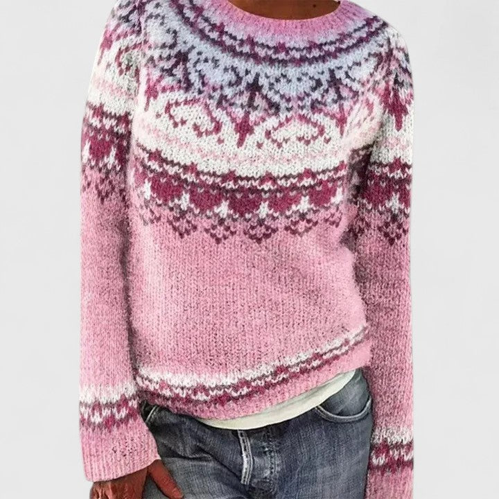 Elise | Nordic Knit Round-Neck Sweater