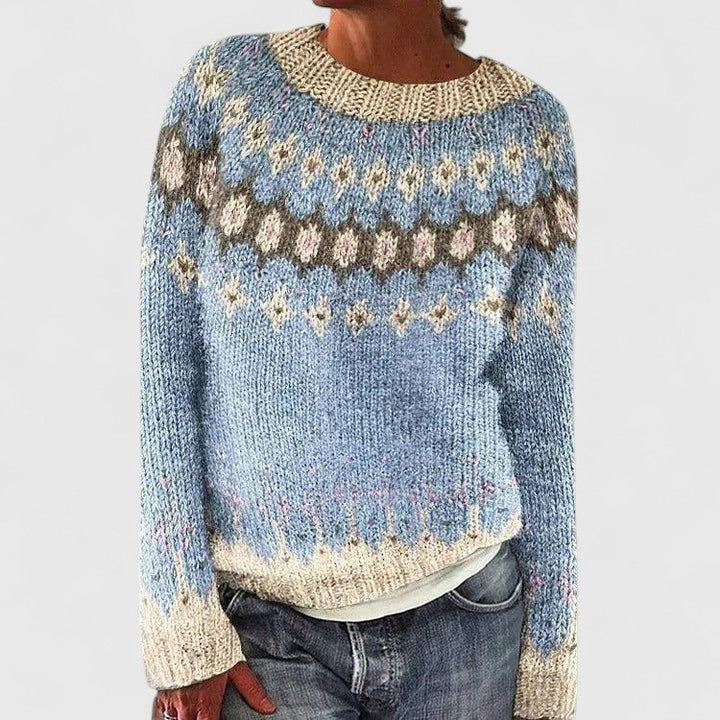 Elise | Nordic Knit Round-Neck Sweater