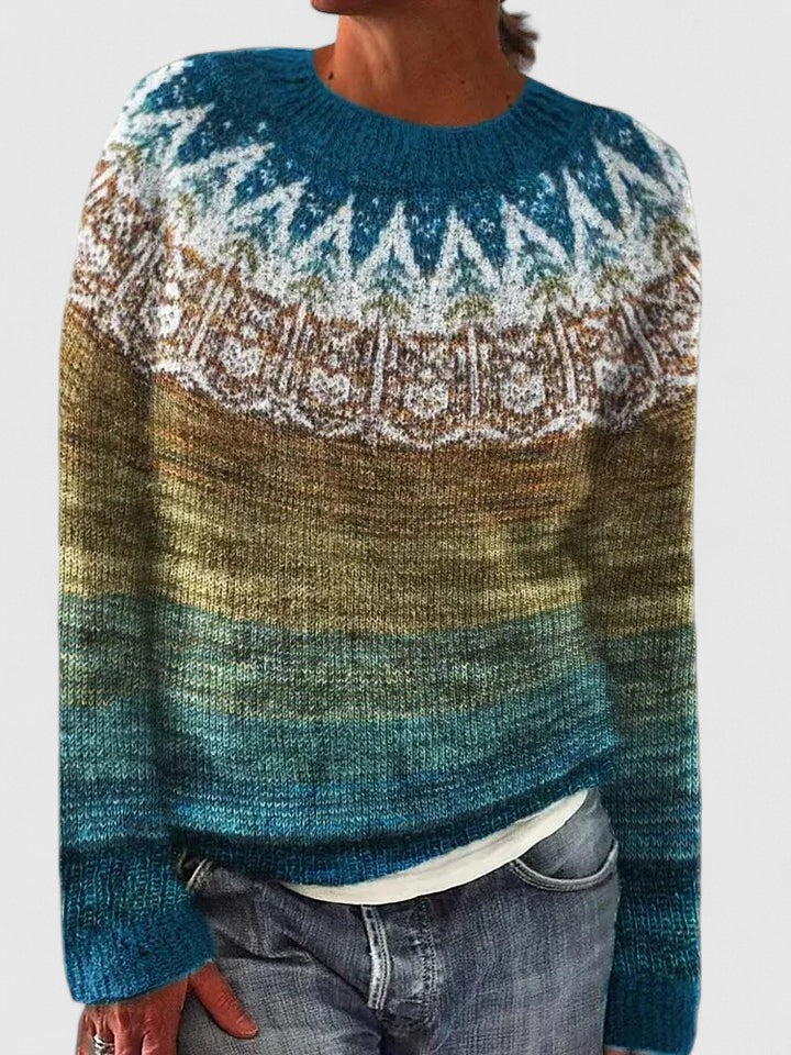 Elise | Nordic Knit Round-Neck Sweater