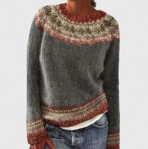 Elise | Nordic Knit Round-Neck Sweater