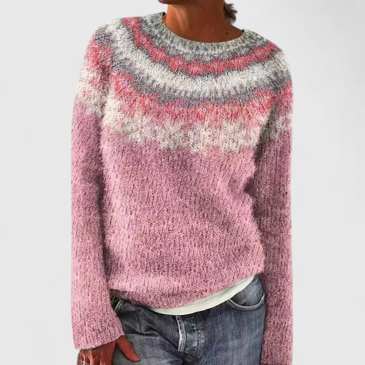 Elise | Nordic Knit Round-Neck Sweater