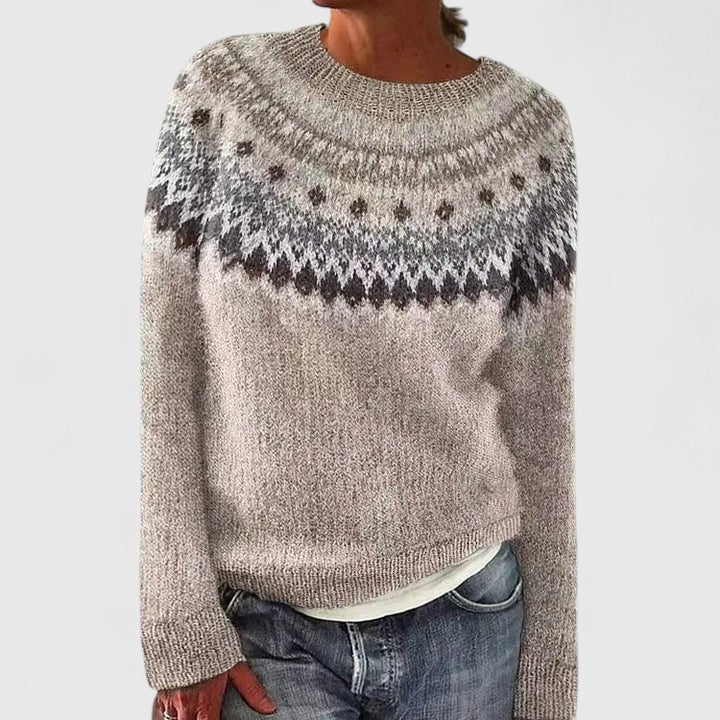 Elise | Nordic Knit Round-Neck Sweater
