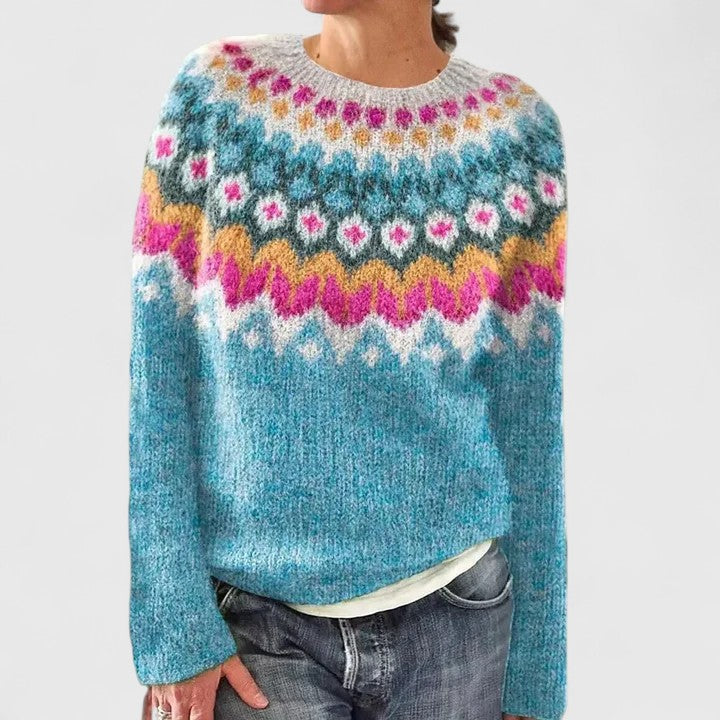 Elise | Nordic Knit Round-Neck Sweater