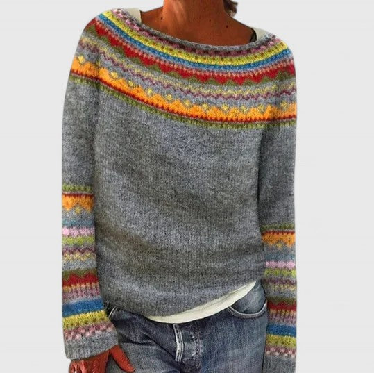 Elise | Nordic Knit Round-Neck Sweater