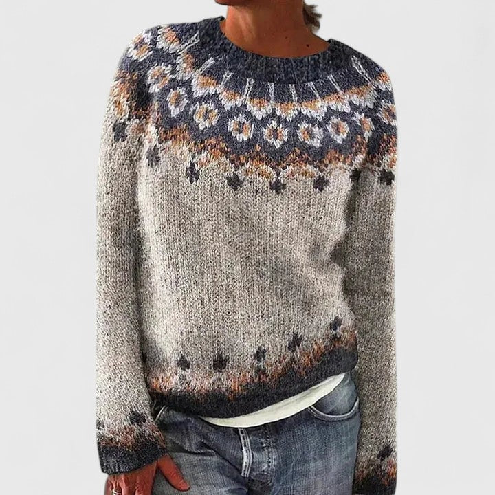 Elise | Nordic Knit Round-Neck Sweater