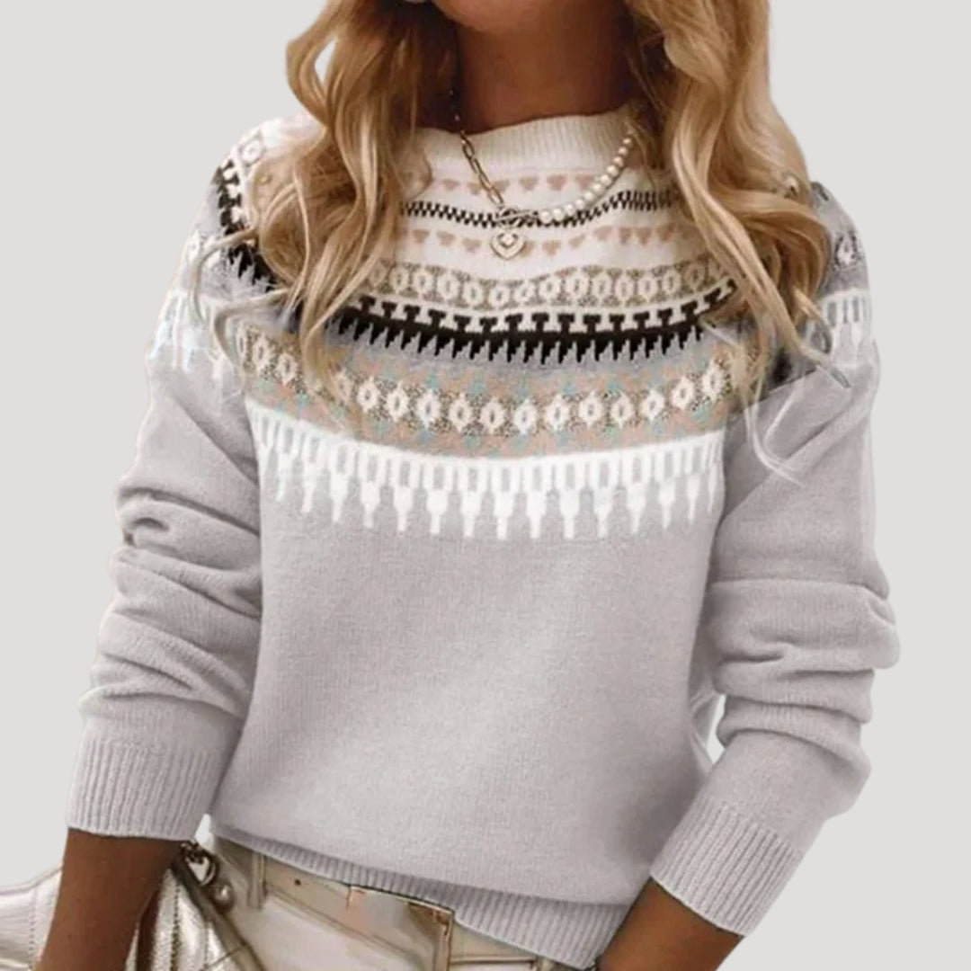 Wren | Women's Fair Isle Long Sleeve Mock Neck Sweater