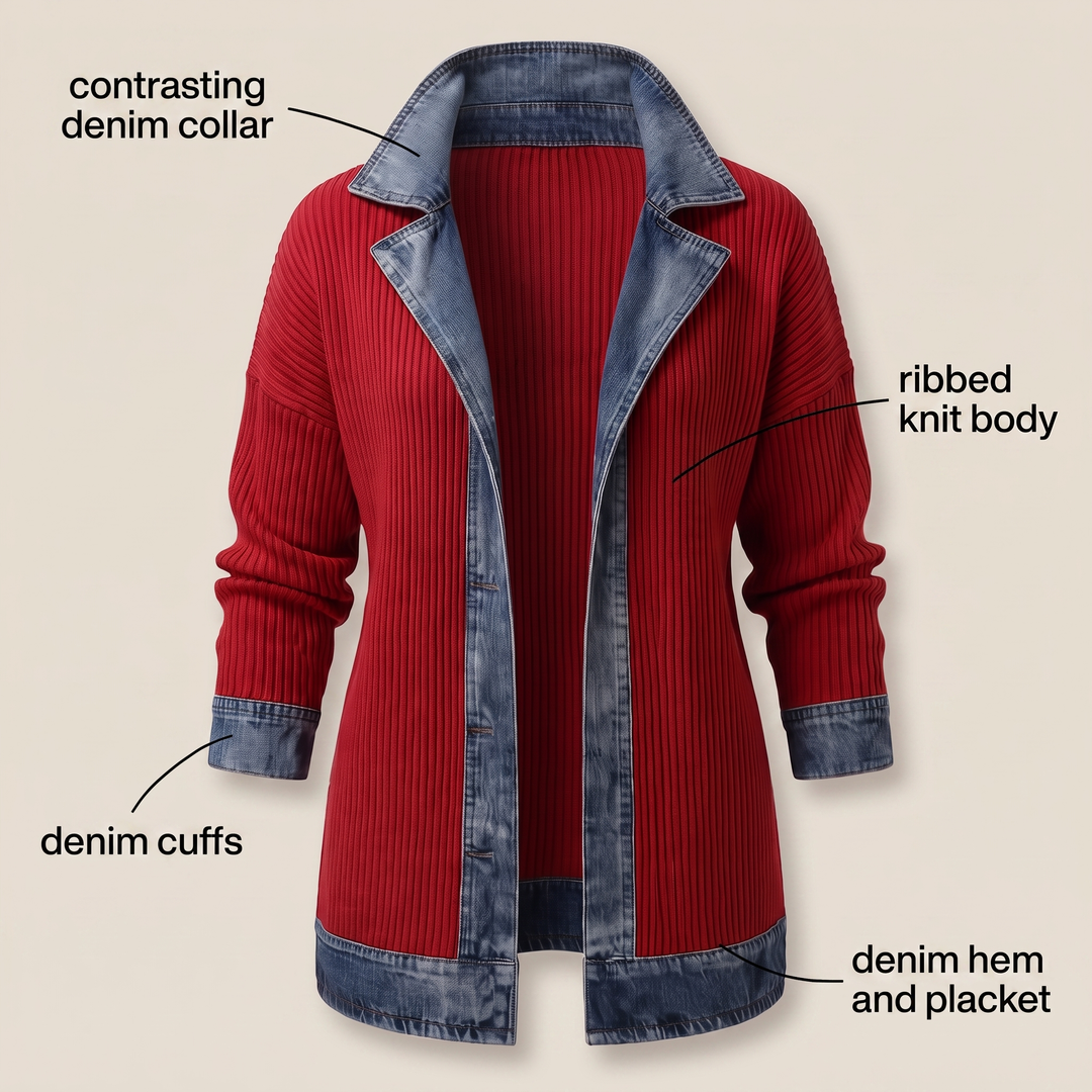 Casual Denim Trim Jacket