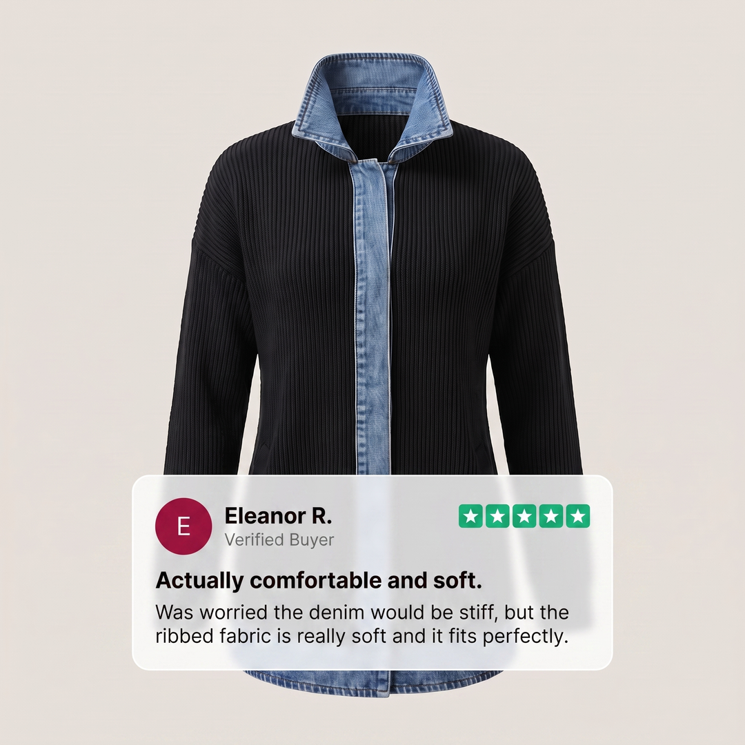 Casual Denim Trim Jacket