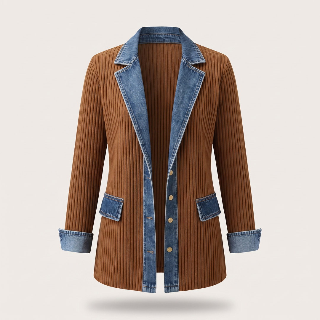 Casual Denim Trim Jacket