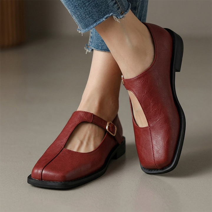 Hester | Square-Toe T-Bar Mary Jane Flats