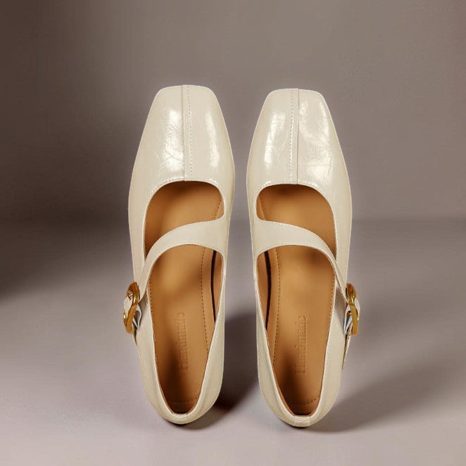 Hattie | Square-Toe Buckle Mary Jane Wedges