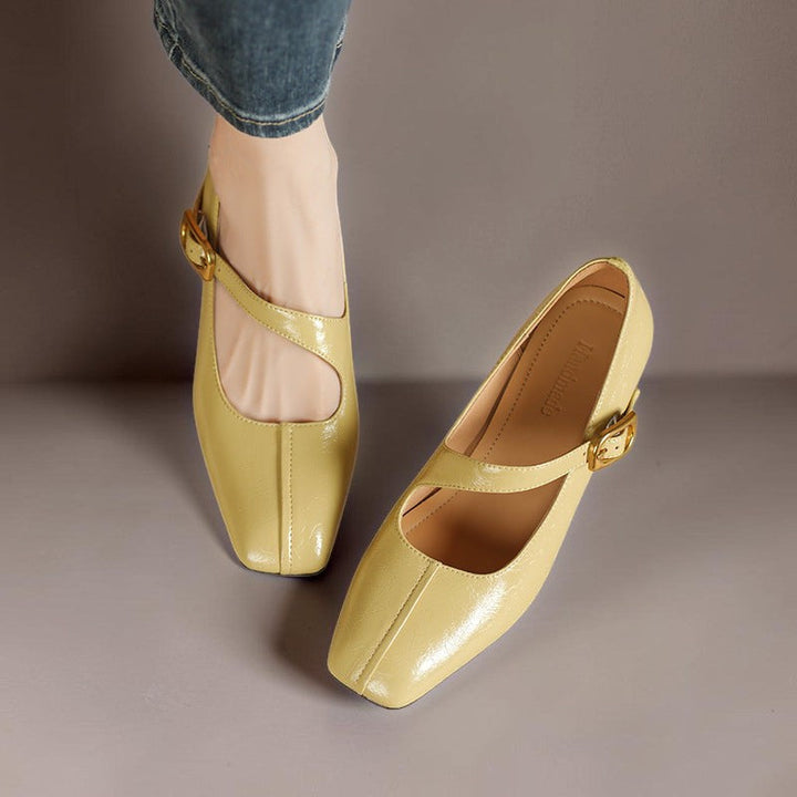 Hattie | Square-Toe Buckle Mary Jane Wedges