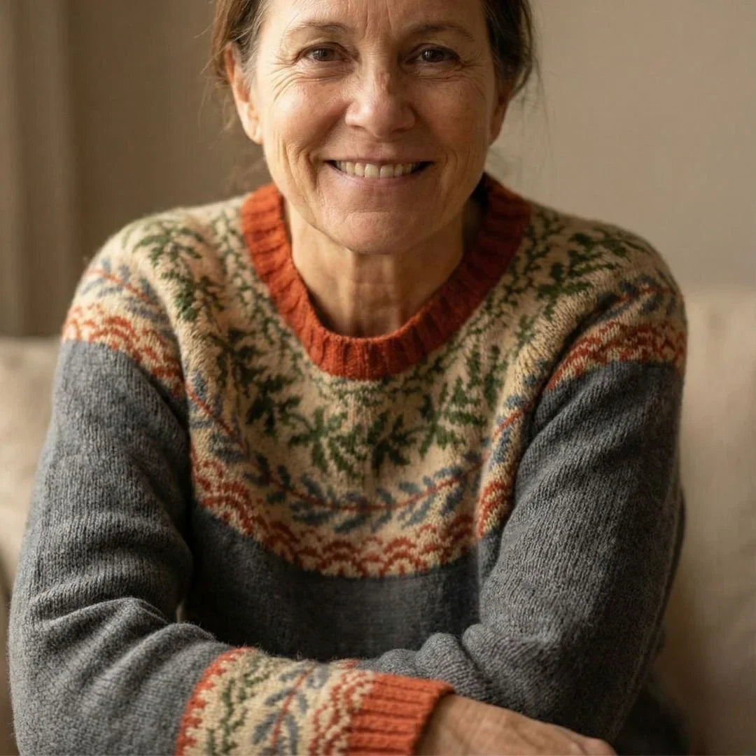 Yara | Fair Isle Nordic Crew Neck Knit Sweater