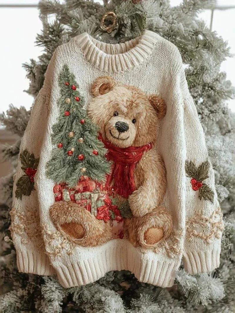 Noelia | Fair Isle Bear Holiday Wool Sweater